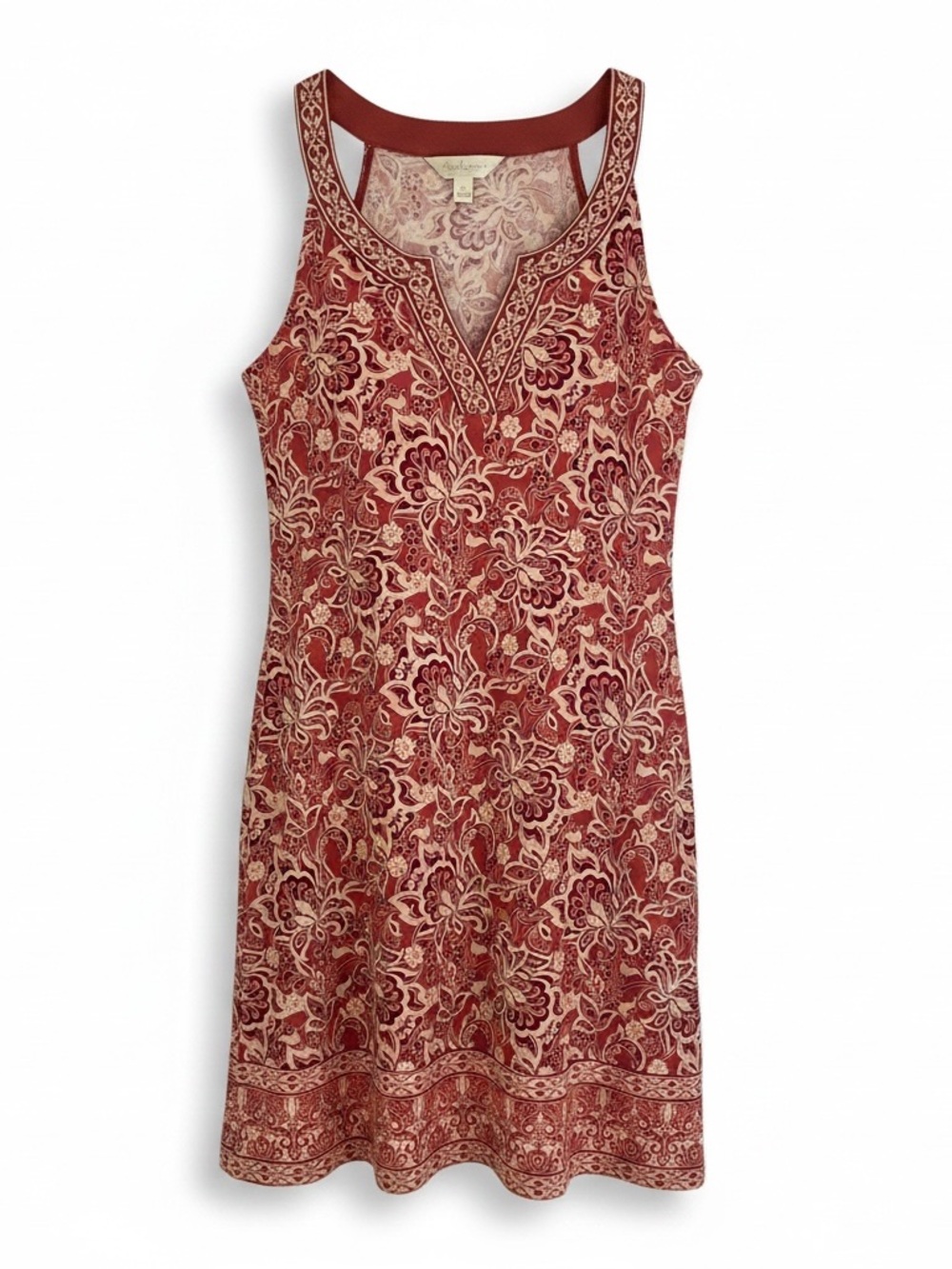 Magnolia Rust and Beige Floral Midi Tank Dress
